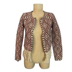 Tularosa Red Fringe Sante Fe Bohemian Southwest Blazer Jacket XS